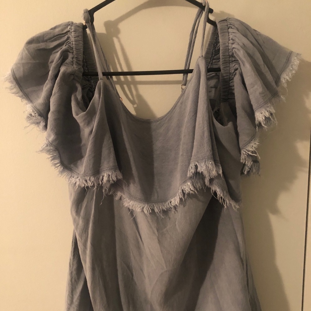 Off the shoulder jean color top